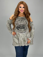 50 OS {Cycle Wings} VOCAL Taupe Graphic Tee PLUS SIZE 1X 2X 3X