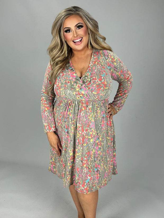 27 PLS-J {Confetti Dreams} Multi-Color Dress w/Pockets PLUS SIZE 1X 2X 3X