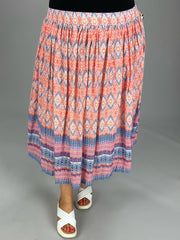 BT  M-109  {Blair} Orange Print Lined Skirt