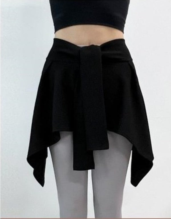 BT {Get Happy} Black Women's Hip Cover Up With Front Tie PLUS SIZE XL 2X 3X