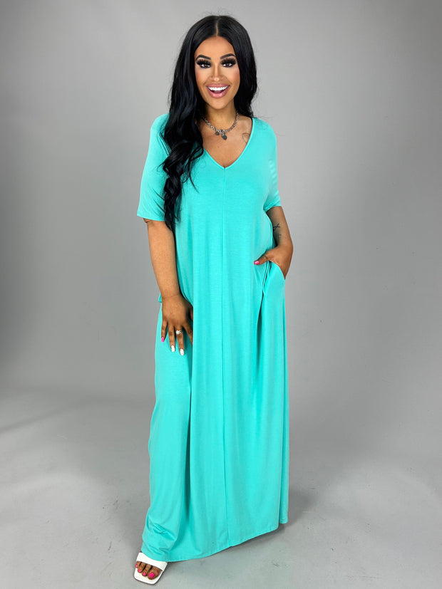 LD-O {Evolving Love} MINT V-Neck Maxi Dress PLUS SIZE 1X 2X 3X