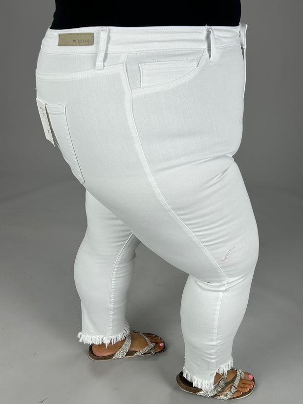 BT-I {Ms Cello} White Cropped Skinny Jeans   PLUS SIZE 14 16 18 20 22