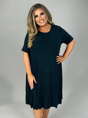 97 SSS-A {Sweet Lady} Black Dress W/Pockets PLUS SIZE 1X 2X 3X