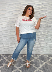 66 GT-G {Thick-Fil-A} White/Red Print Graphic Tee PLUS SIZE 1X 2X 3X