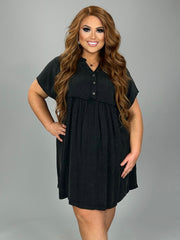 31 SSS {Simply Loved} Umgee Ash Black Babydoll Dress  PLUS SIZE XL 1X 2X