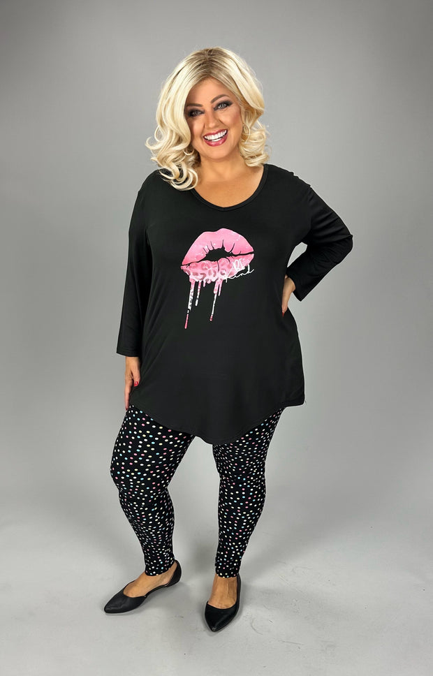 LEG-86 {Party Dots} Multi Colored Dot Print Leggings EXTENDED PLUS  3X/5X