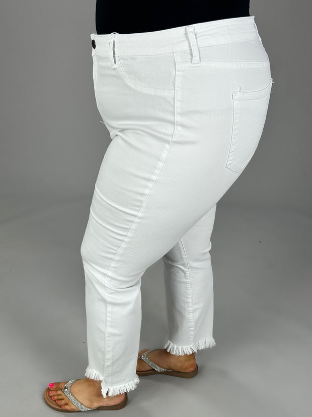 BT-I {Ms Cello} White Cropped Skinny Jeans   PLUS SIZE 14 16 18 20 22