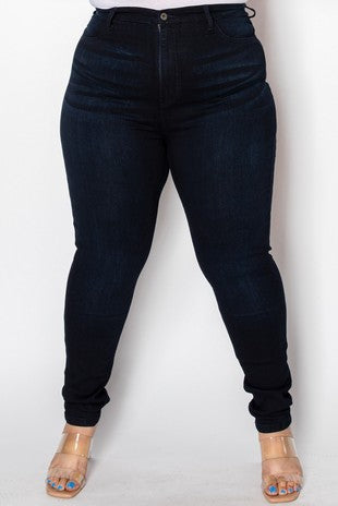 LEG-62 {Aphrodite} Dark Navy Denim Skinny Jeans PLUS SIZE