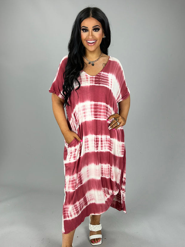 LD-Z {Secret Place} Mauve  Bamboo Tie-Dye Dress PLUS SIZE 1X 2X 3X