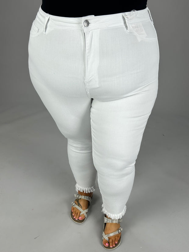 BT-I {Ms Cello} White Cropped Skinny Jeans   PLUS SIZE 14 16 18 20 22