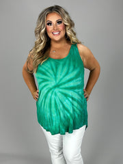 18 SV-X {Saltwater Feels} K.Green Tie Dye Sleeveless Top PLUS SIZE 1X 2X 3X