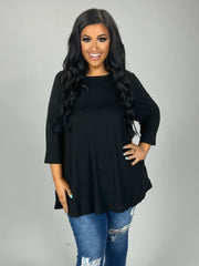 26 SQ  {Daily Movement} Black Top w/Pockets PLUS SIZE 1X 2X 3X