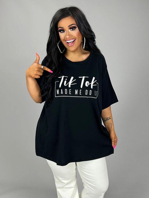 33 GT-L {Tik Tok Made Me Do It} Black Graphic Tee PLUS SIZE 3X