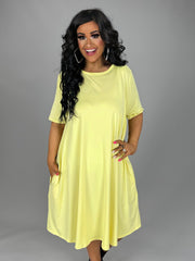 28 SSS-J {Lovely Inside & Out} Lemon Short  Sleeve Dress PLUS SIZE XL 2X 3X