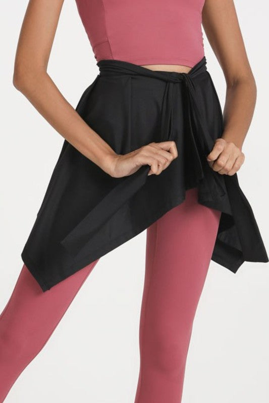BT {Get Happy} Black Women's Hip Cover Up With Front Tie PLUS SIZE XL 2X 3X