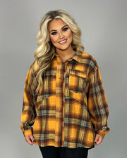 28 OT-M  {Little Country} Umgee Burnt Orange Plaid Jacket PLUS SIZE  XL 1X 2X