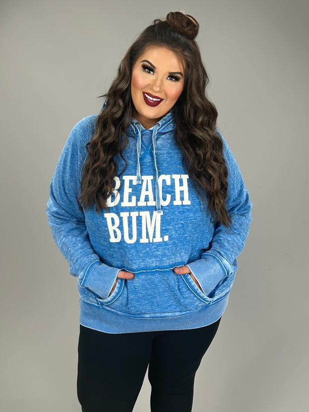 53 GT-E {Beach Bum Ready} Blue Graphic Hoodie PLUS SIZE 3X