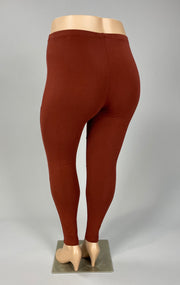 LEG-77 {Embrace Change}  Dk Rust Cotton Full Length Leggings PLUS SIZE 1X 2X 3X