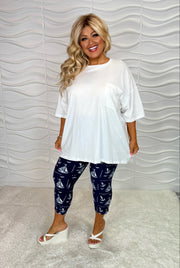 26 SSS {Strong To The Core} White Oversize Top w/Pocket  PLUS SIZE 1X 2X 3X