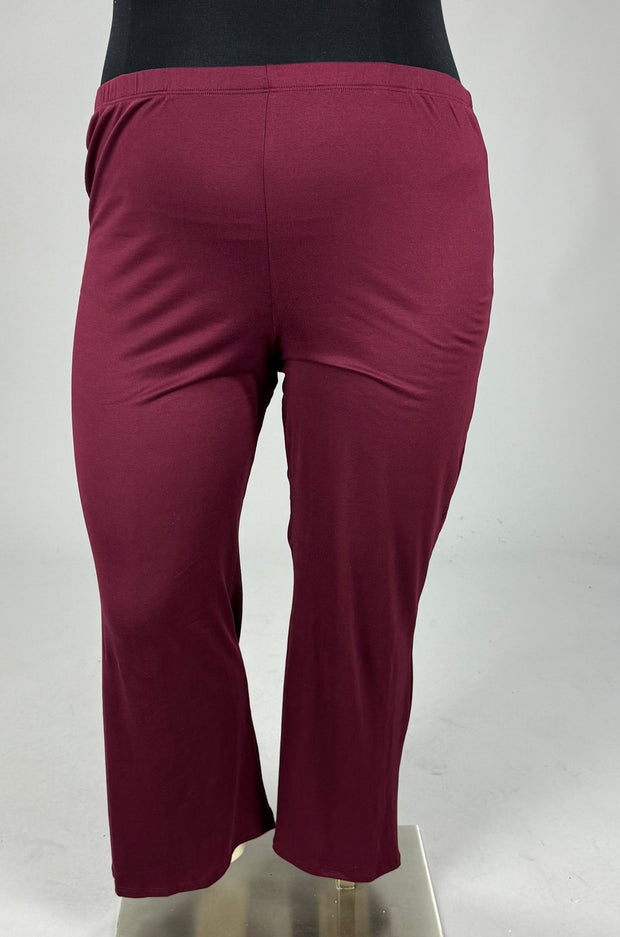 BT-Y {Graceful Appearance} Burgundy Wide Leg Pants CURVY RAND!!! EXTENDED PLUS SIZE XL 2X 3X 4X 5X 6X (May Size Down 1 Size)