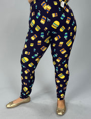 LEG-12 {Burgers & Shakes) Purple Butter Soft Capri Leggings