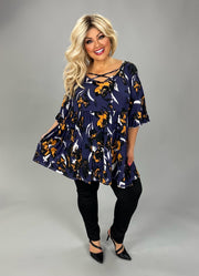 40 PSS {More Than Ever} Purple Cross Neck Ruffle Sleeve Top EXTENDED PLUS SIZE 3X 4X 5X