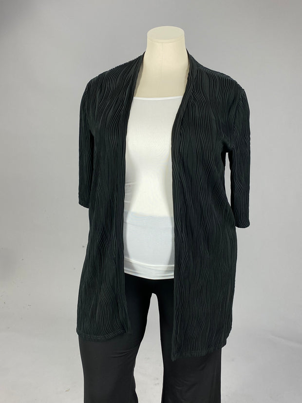 52 OT {A Different View} Black Ribbed Cardigan CW PLUS SIZE 3X