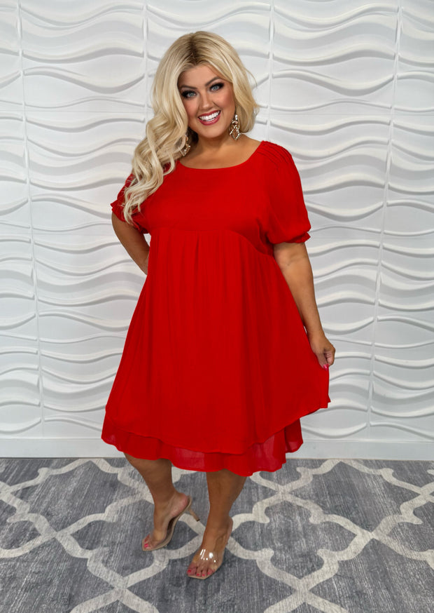 100 SSS {Just Beautiful Me} UMGEE Red Layered Dress PLUS SIZE XL 1X 2X