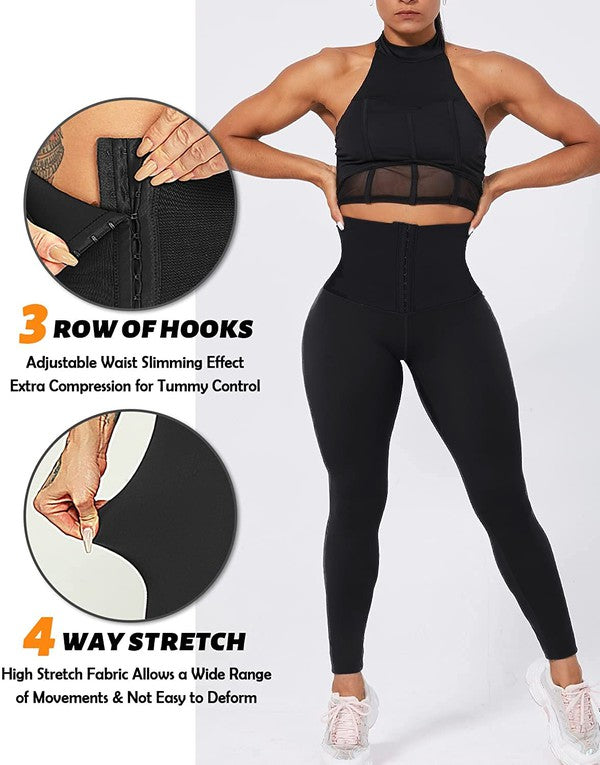 LEG-52 {Shape It Up} Black Tummy Control Capri Leggings PLUS SIZE 1X 2X 3X