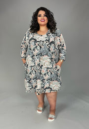 39 PLS {Special Day} Pink Embroidered Floral Print Dress EXTENDED PLUS SIZE 3X 4X 5X