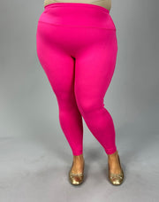 LEG-30 {No Slowing Down} Fuchsia Full Length Leggings PLUS SIZE 1X 2X 3X