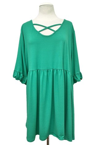 100 SSS {There Is Hope} Kelly Green Cross Neck Tunic EXTENDED PLUS SIZE 3X 4X 5X