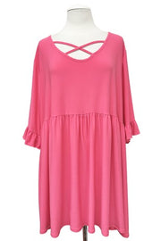 100 SSS {There Is Hope} Fuchsia Cross Neck Tunic EXTENDED PLUS SIZE 3X 4X 5X