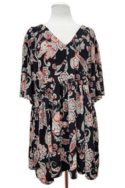 100 PSS {When You Believe} Black Paisley Babydoll Top EXTENDED PLUS SIZE 3X 4X 5X