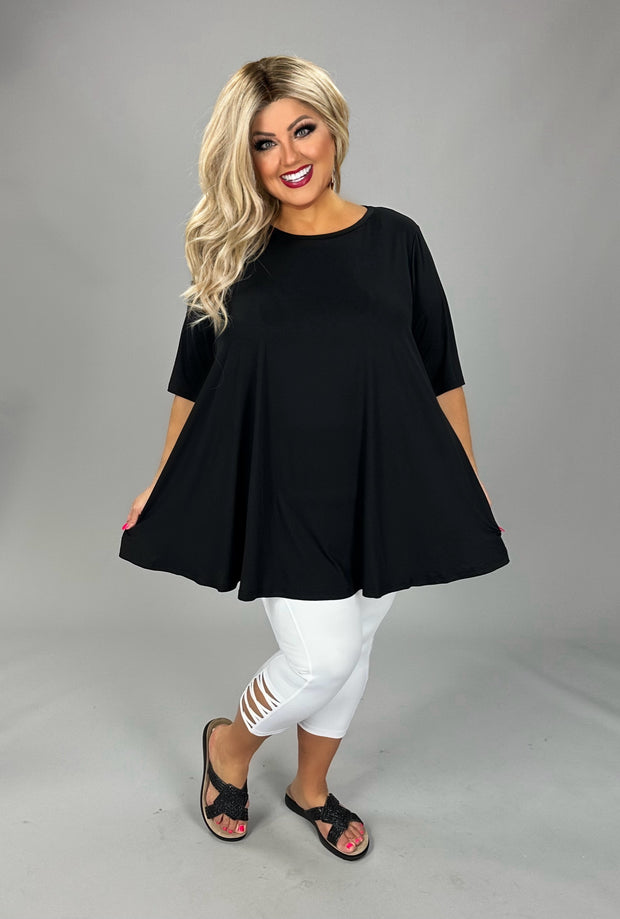 34 SSS {Destined For More} Black Rounded Hem Top EXTENDED PLUS SIZE 4X 5X 6X