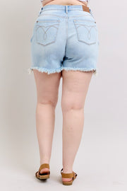 BT {By The Way} Judy Blue Cut Off 2 Button Dad Shorts PLUS SIZE 1X 2X 3X