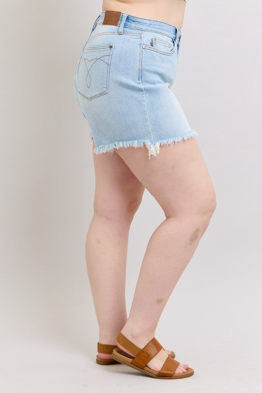 BT {By The Way} Judy Blue Cut Off 2 Button Dad Shorts PLUS SIZE 1X 2X 3X