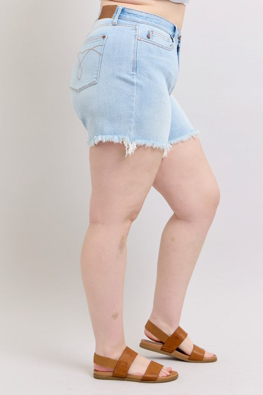 BT {By The Way} Judy Blue Cut Off 2 Button Dad Shorts PLUS SIZE 1X 2X 3X