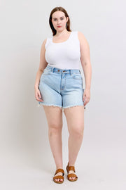 BT {By The Way} Judy Blue Cut Off 2 Button Dad Shorts PLUS SIZE 1X 2X 3X