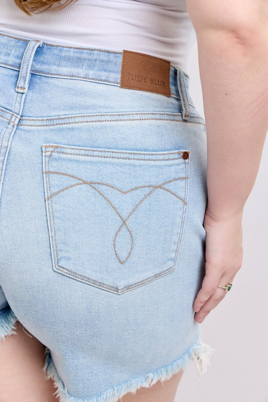 BT {By The Way} Judy Blue Cut Off 2 Button Dad Shorts PLUS SIZE 1X 2X 3X