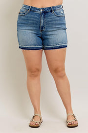 BT {All I Have} Judy Blue Vintage Wash Release Hem Shorts PLUS SIZE 1X 2X 3X