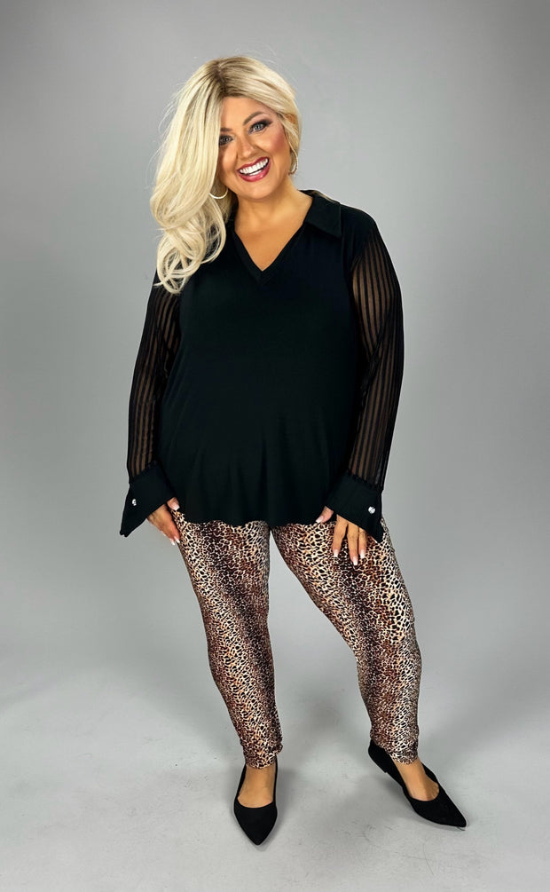LEG-75 {How You Doing} Brown Cheetah Print Leggings  EXTENDED PLUS SIZE 3X/5X