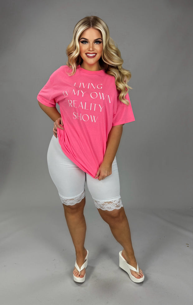 BT-R {Sassy and Fit} White Biker Shorts w/Lace Hem CURVY BRAND!!!  EXTENDED PLUS SIZE 1X 2X 3X 4X 5X 6X