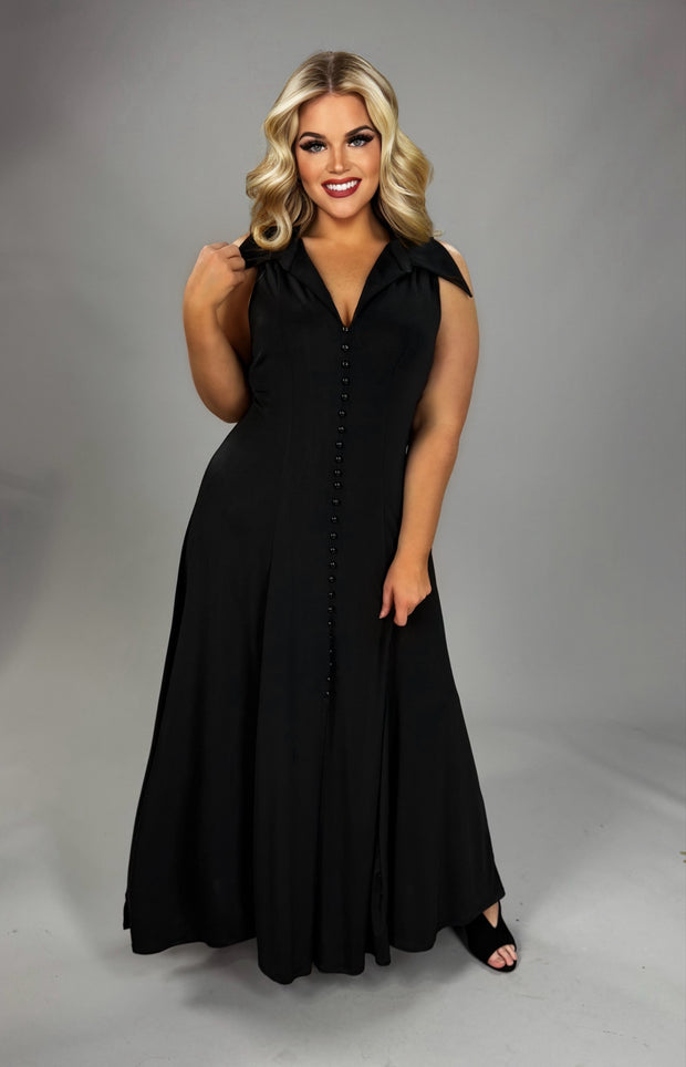 LD-H {Glimpse Of Glamour} Black Maxi Dress PLUS SIZE 1X 2X 3X