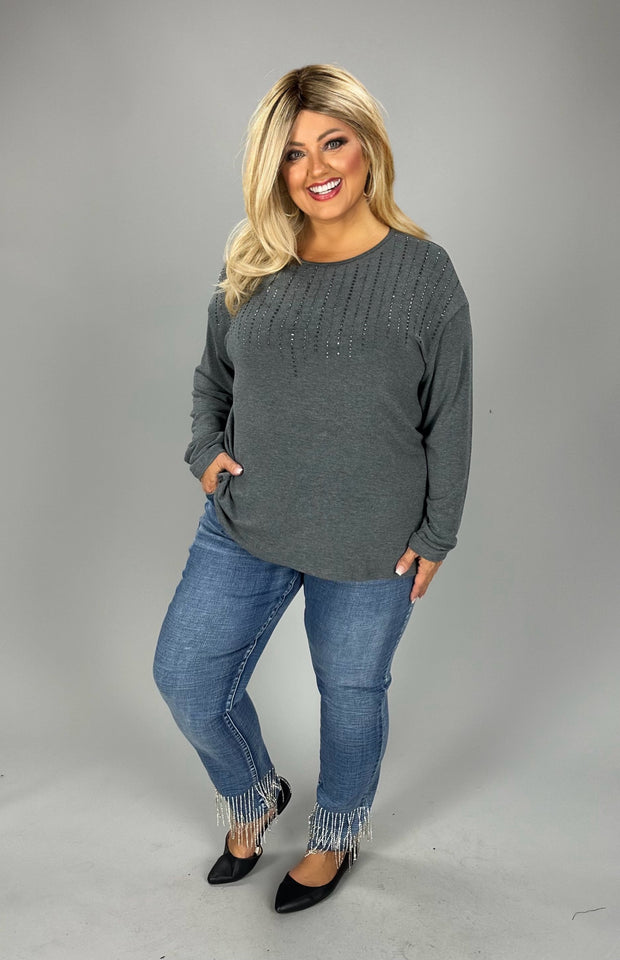 Leg- 8 [Vocal Double Bling} Blue Denim Jeans w/Rhinestones PLUS SIZE XL 2X 3X