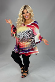 100 PQ {Mixed Beauty} Yellow Mixed Print V-Neck Top EXTENDED PLUS SIZE XL 2X 3X 4X  TRUE TO SIZE!!