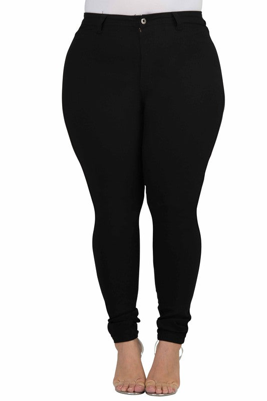LEG-32 {Talk About It} Black Denim Skinny Jeans  PLUS SIZE EXTENDED  XL 2X 3X 4X