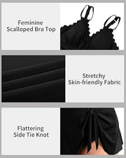 SWIM {Pool Ready} Black One Piece Swimsuit w/Side Tie EXTENDED PLUS SIZE 3X 4X