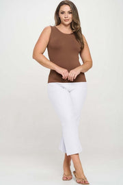 BT {A Little Flare} White Straight Leg Crop Pants PLUS SIZE XL 2X 3X