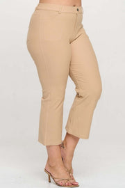 BT {A Little Flare} Camel Straight Leg Crop Pants PLUS SIZE XL 2X 3X